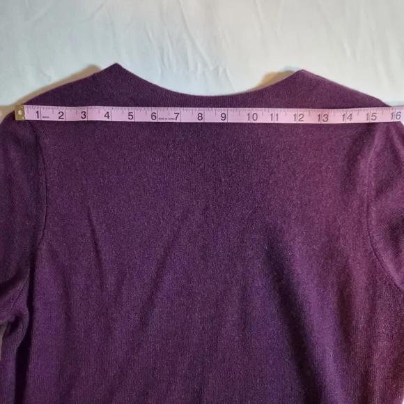 ​Talbots Plum Purple 100% Cashmere Long Sleeve Knit Sweater LP - Picture 6 of 8